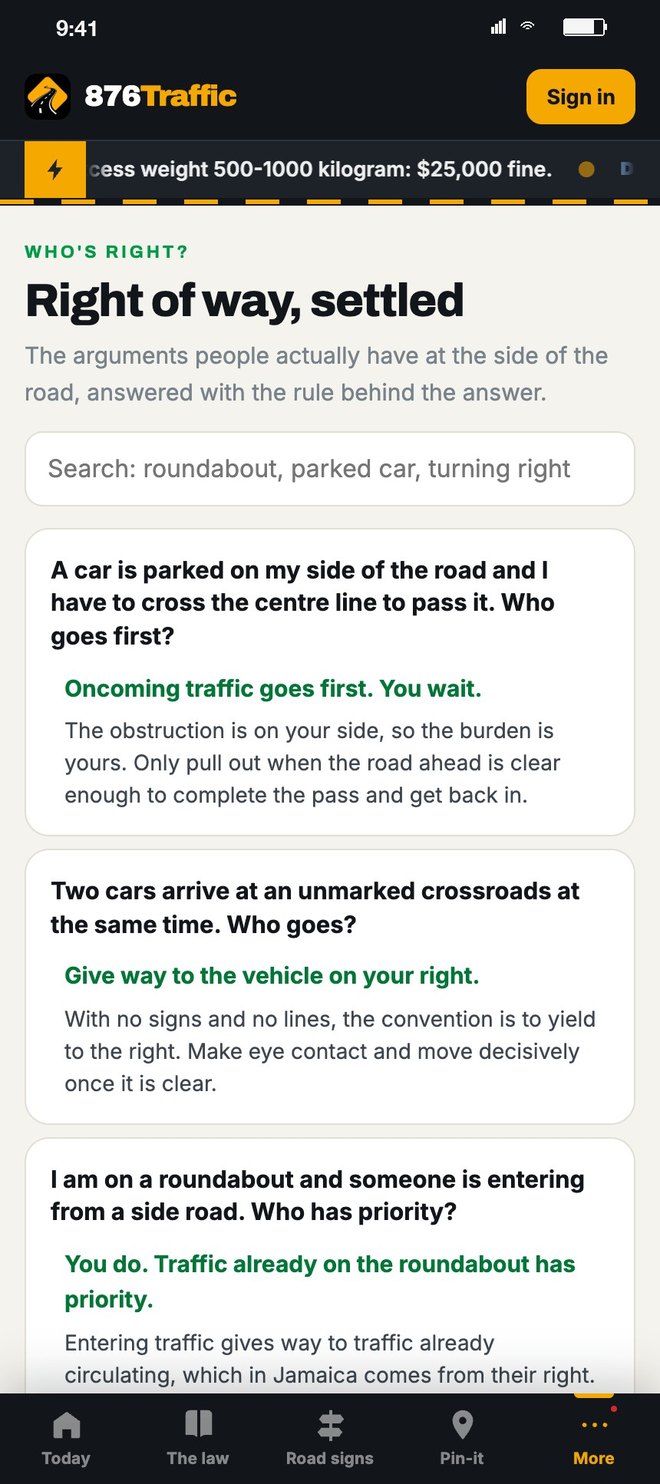 Who's right: roadside arguments answered with the rule behind the answer