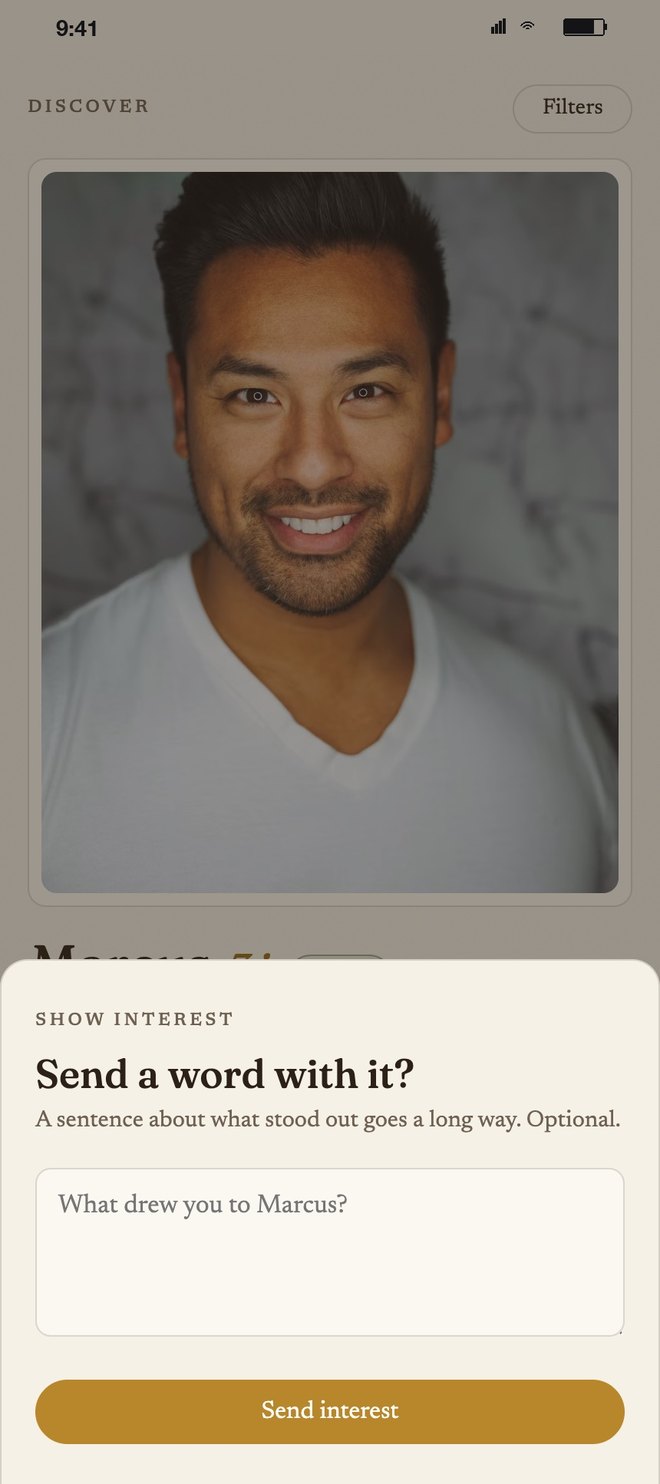 Show interest with a note