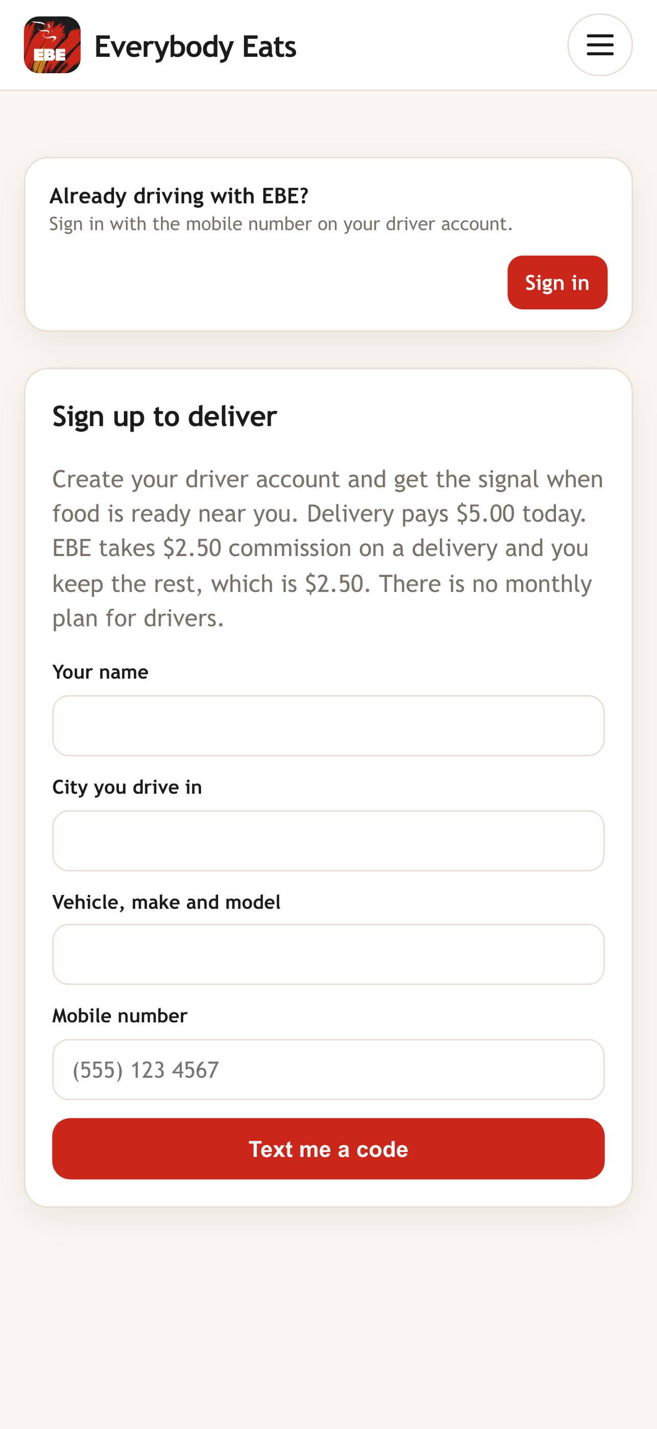 Deliver with EBE