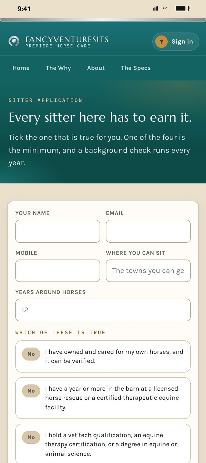 The sitter application