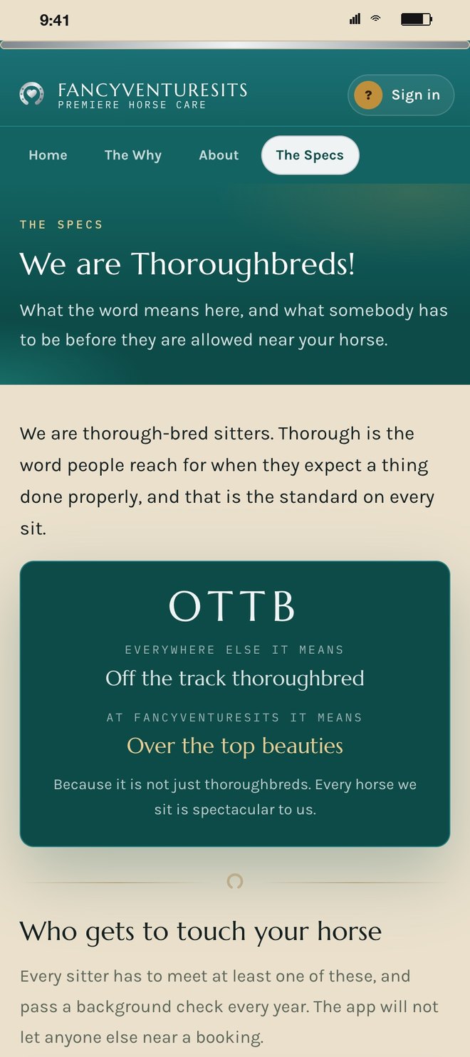 The Specs: who gets to touch your horse