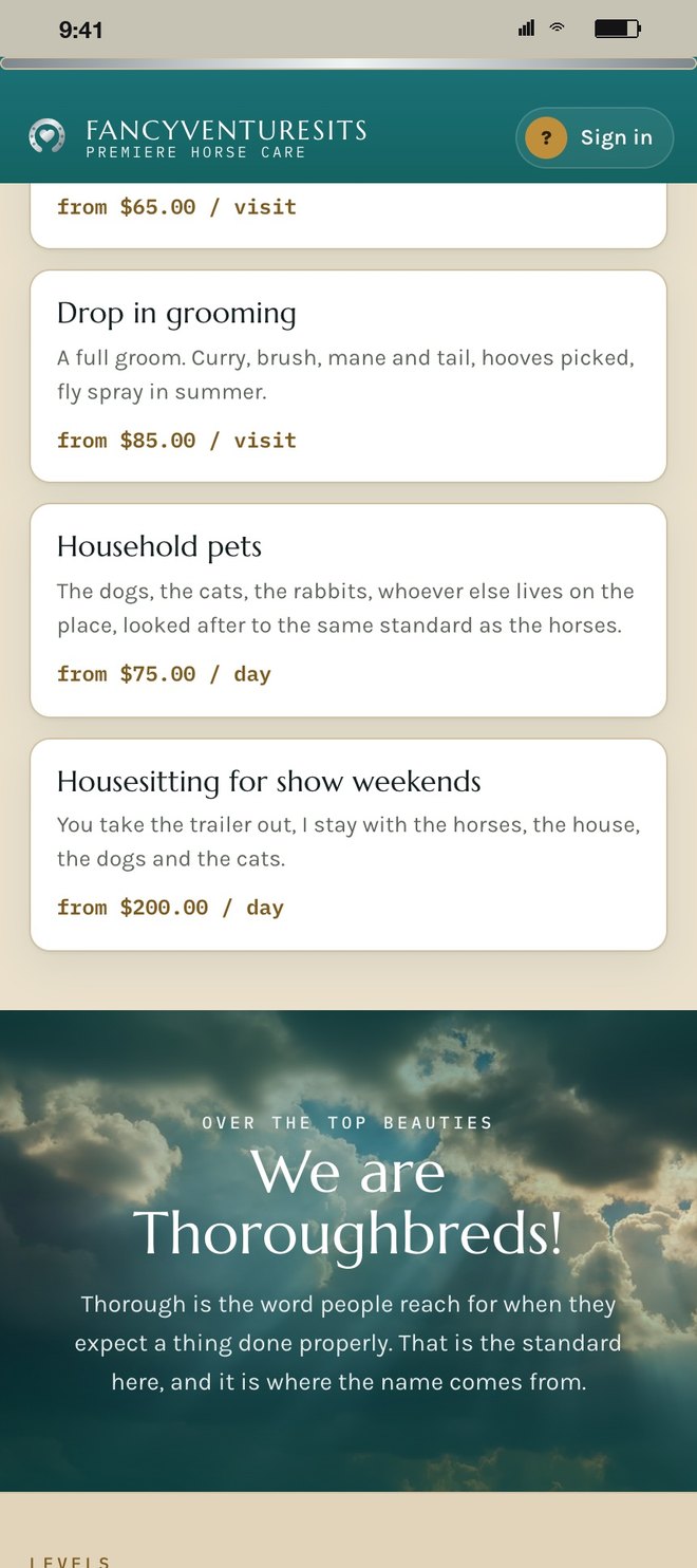 Six services and We are Thoroughbreds