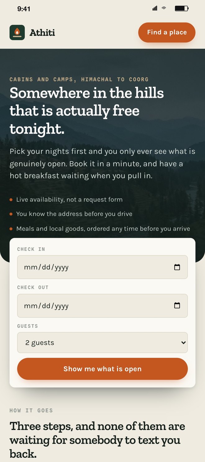 The Athiti front door with a date search