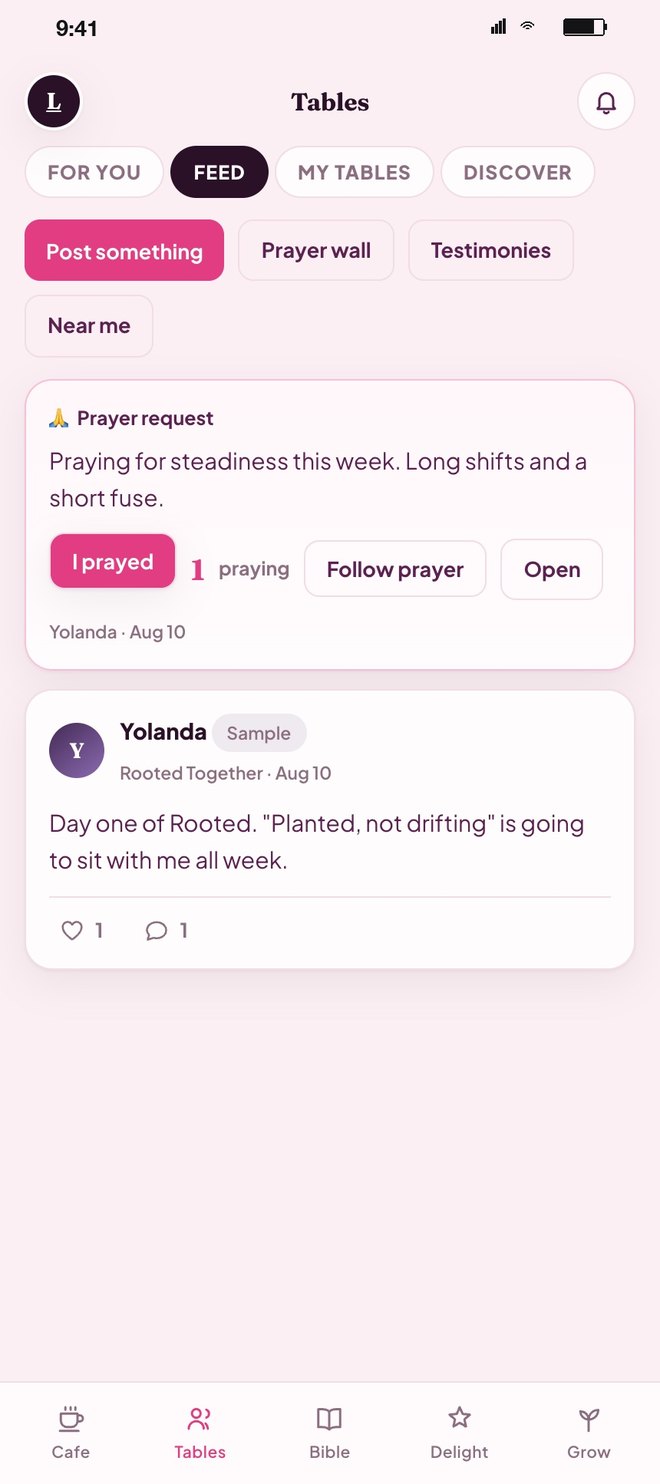Tables, the feed