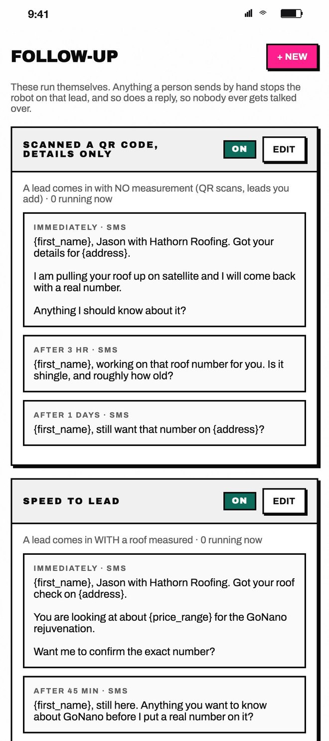 The follow-up text sequences that run themselves