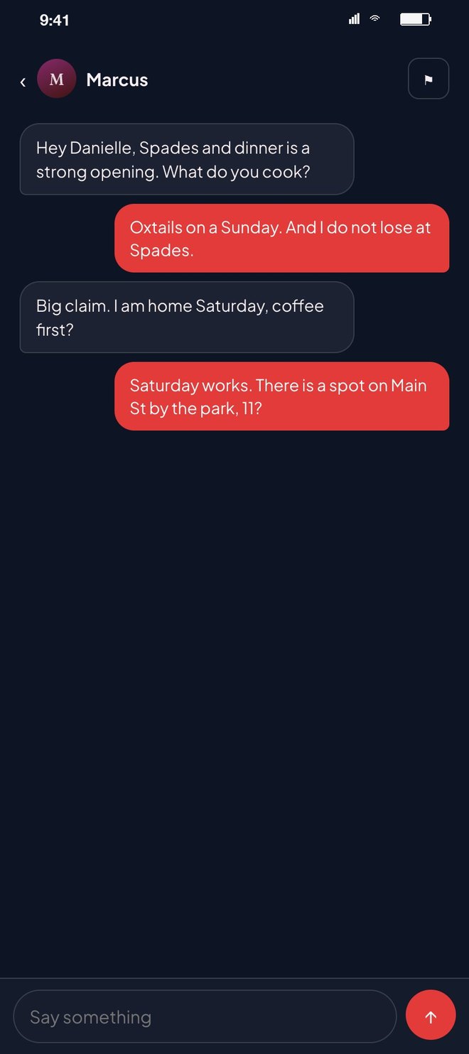 A chat between two matched members