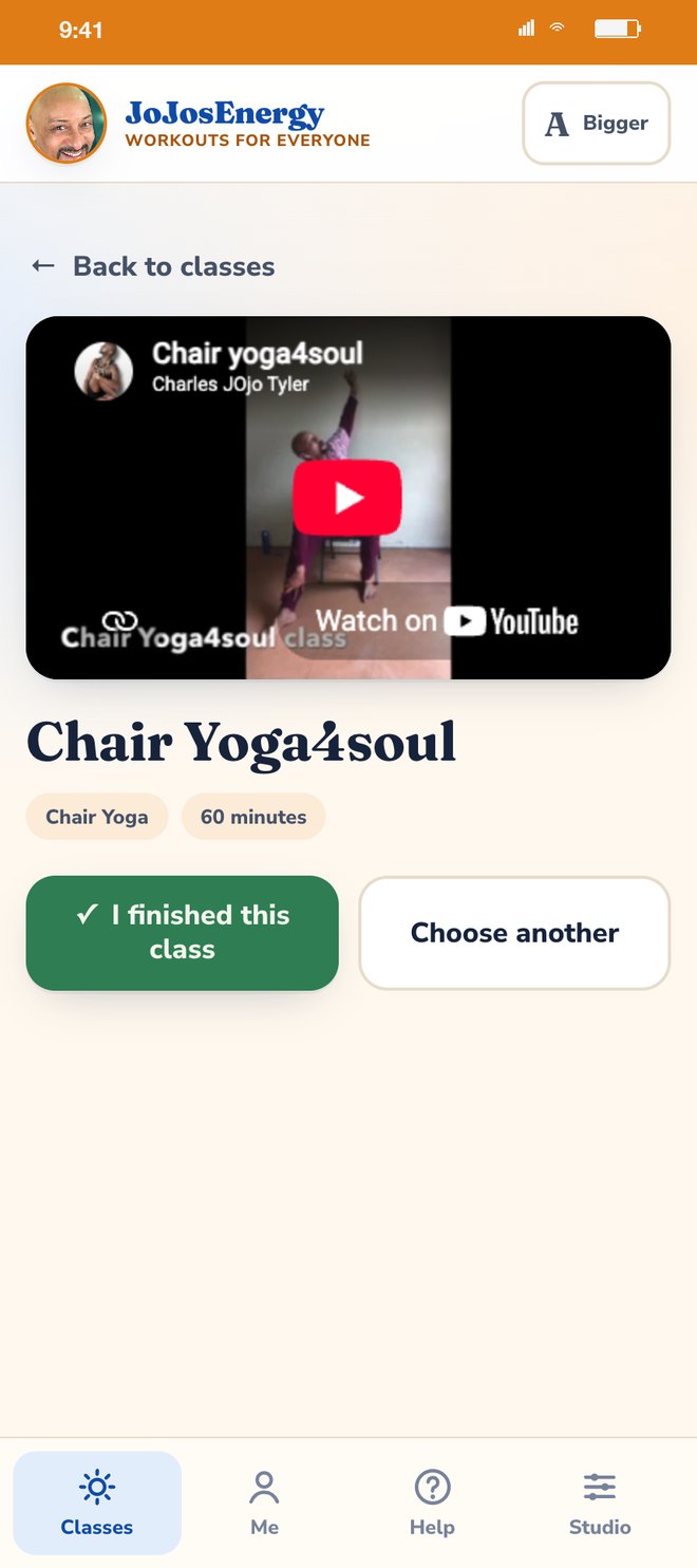 A class playing, with I finished this class and Choose another underneath