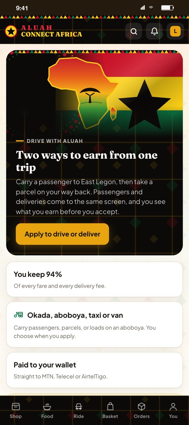 Drive with Aluah, two ways to earn from one trip
