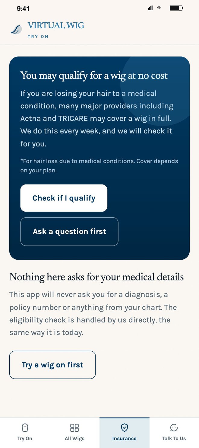 The insurance page: you may qualify for a wig at no cost