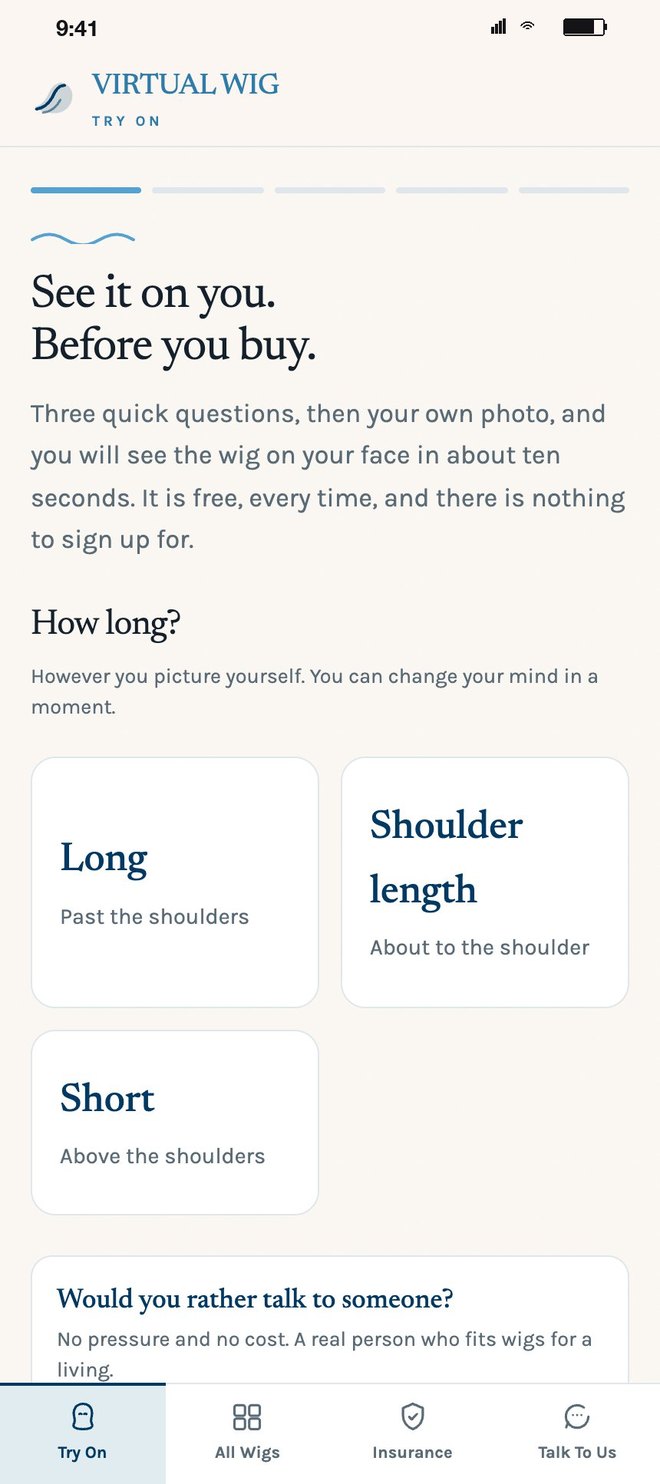 The first question: how long, with Long, Shoulder length and Short