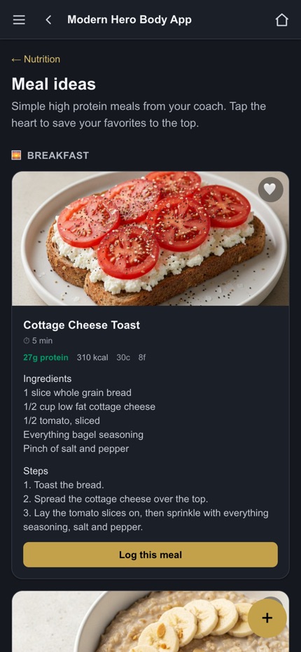 Recipes from the coach