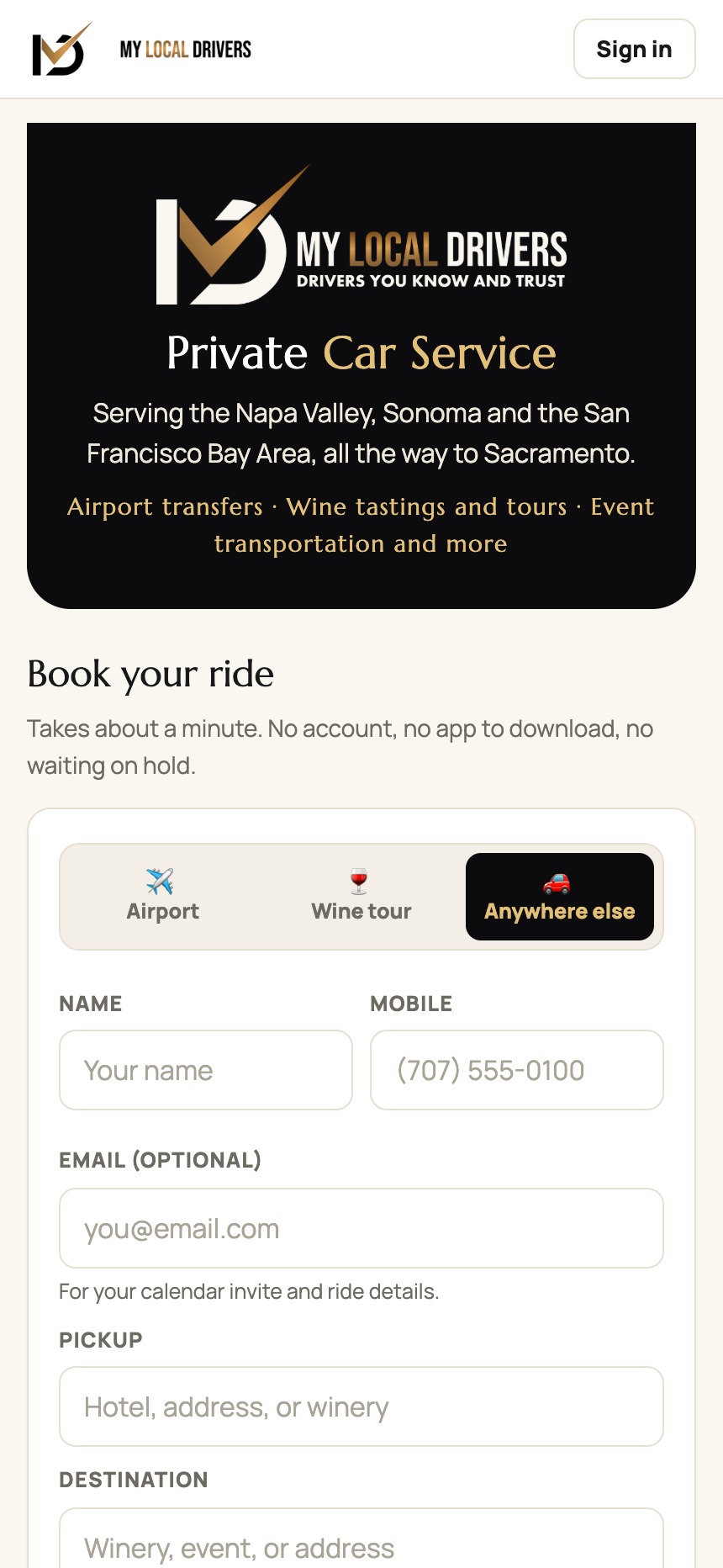 Anywhere you need to go