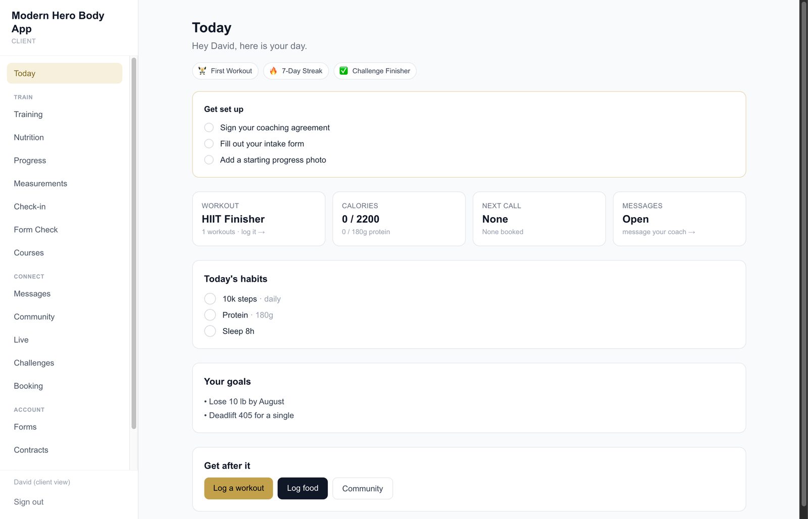 Coaching business app
