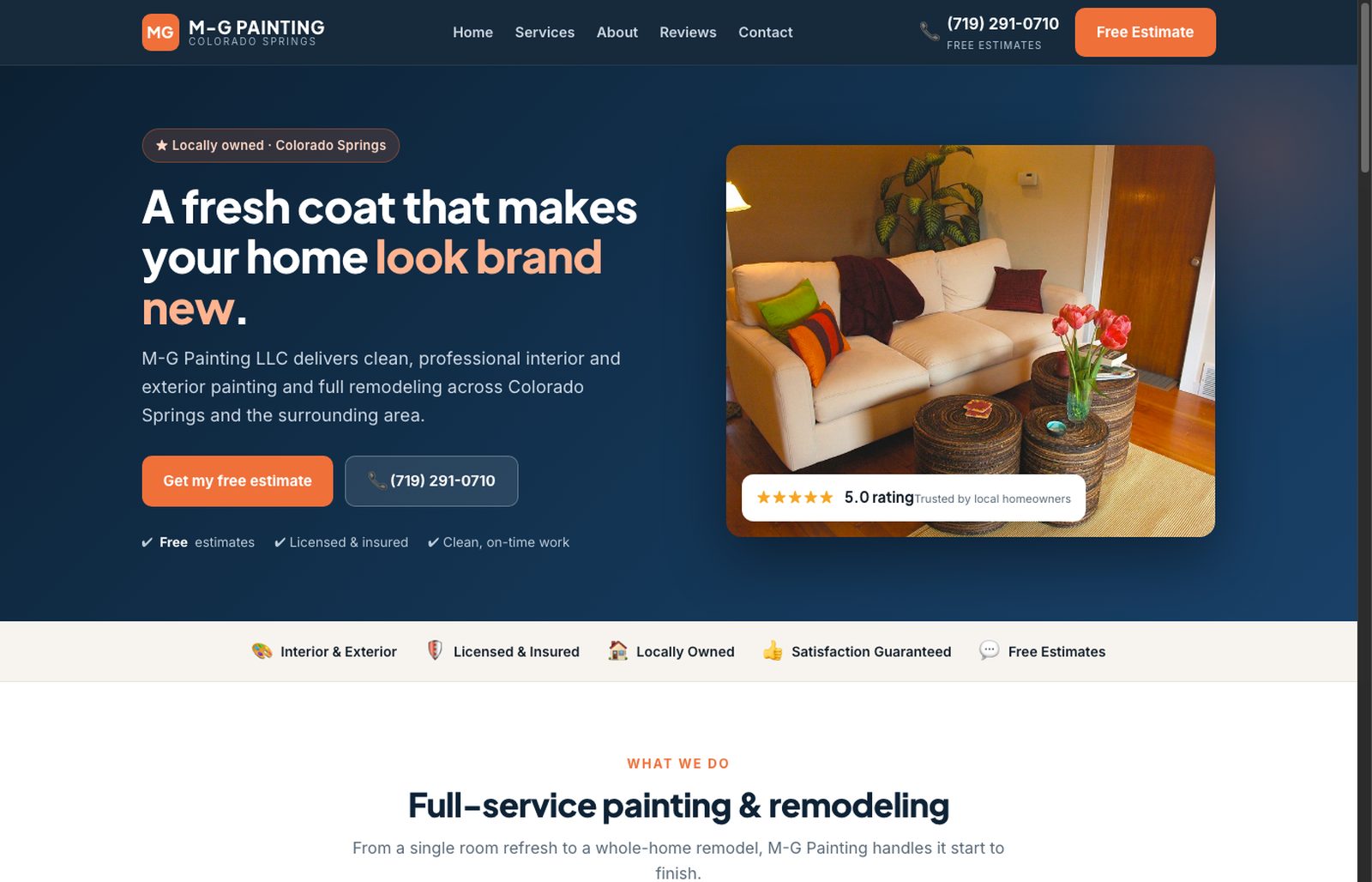 Local business website