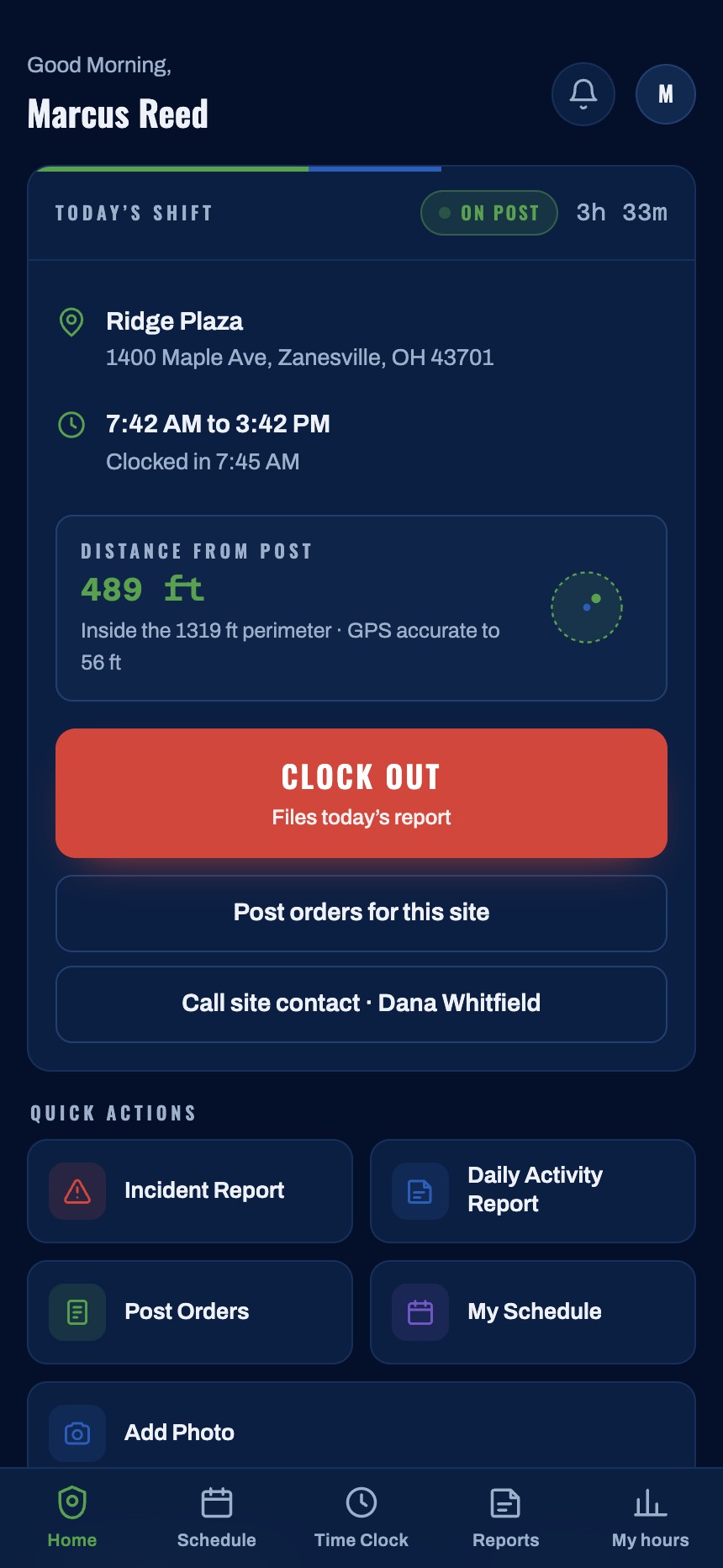On post