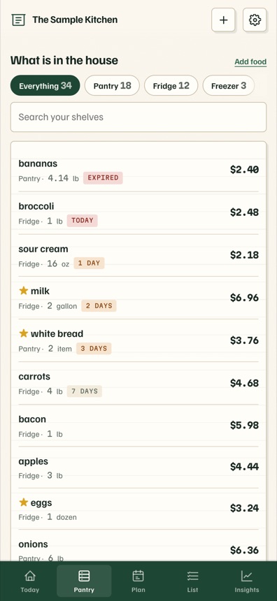 Scan the barcode, fill the pantry