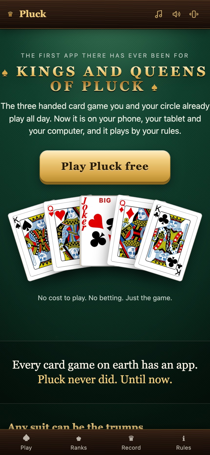 The first Pluck app there has ever been