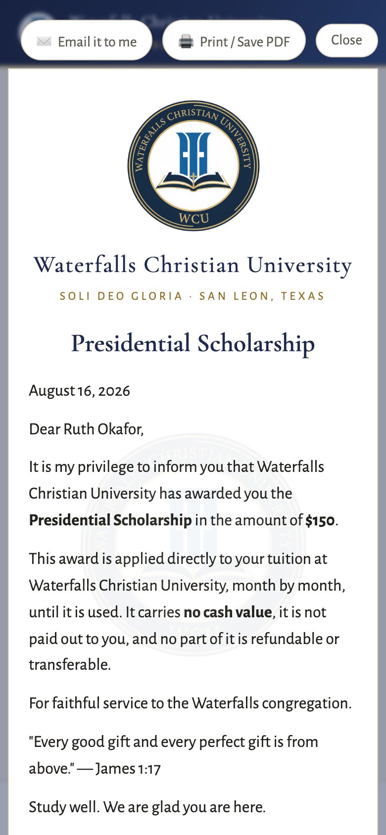 Letters worth framing
