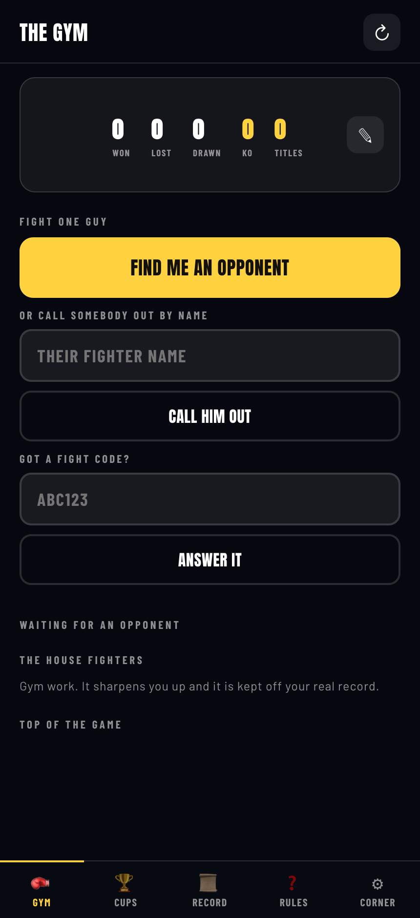Find an opponent